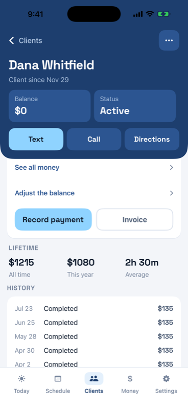 A client page