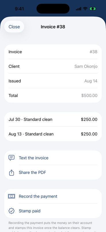 An invoice