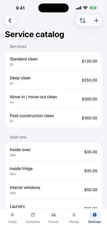 Service catalog