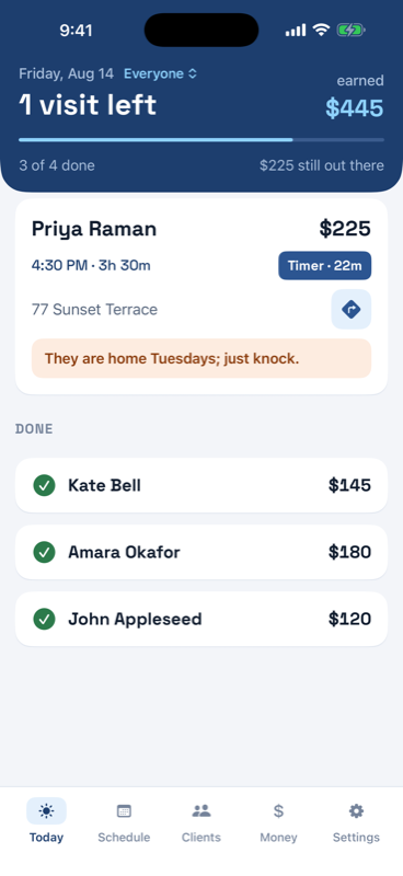 The Today tab