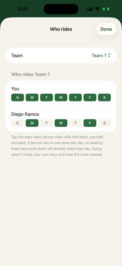 The seating chart