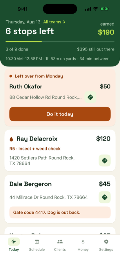 Today tab